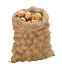 sack of potatoes isolated from bkg