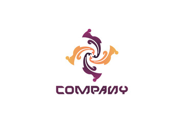Creative logo design depicting a blue colored air conditioning fan or HVAC.
