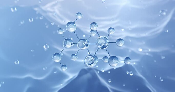 Xylitol rotating molecular structure, 3d model of molecule, sugar alcohol e967, looped video