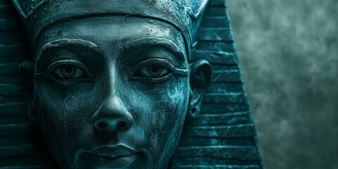 Bust of Ancient Egyptian Goddess ISIS. Great mother Isis, the goddess of healing and magic. - obrazy, fototapety, plakaty