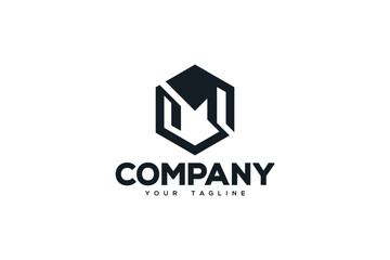 Creative lettermark logo design depicting the letter M	