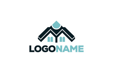 Creative logo design depicting a house roof. 