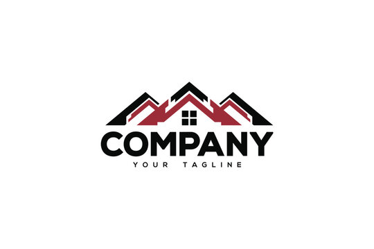 Creative logo design depicting a house roof. 