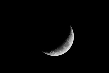Obraz na płótnie Canvas Crescent Moon with Black Background