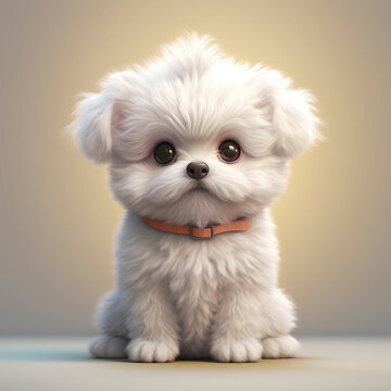 Cute kawaii baby pomapoo puppy dog animal picture