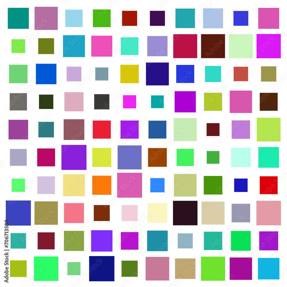 Sticker seamless pattern with coloured squares