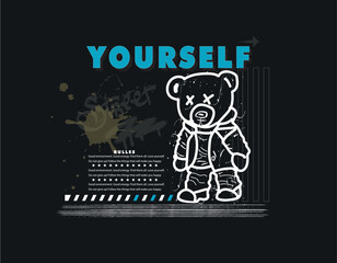 Street Work graffiti slogan illustration vector.