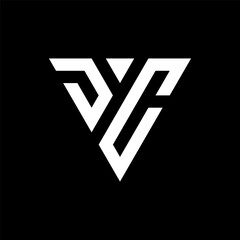Letter DC triangle monogram logo