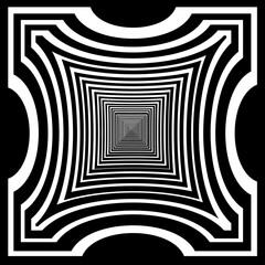 Iluzja czarnobiala kompozycja  - obrazy, fototapety, plakaty