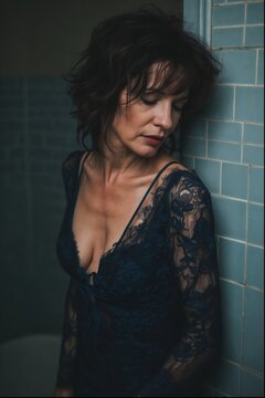 Portrait of beautiful 50-year-old woman