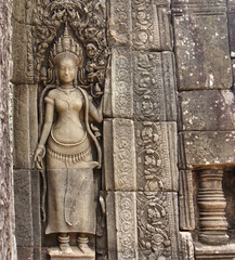 Some architectural details of the fabulous temple of Angkor Wat, the national symbol of Cambodia, a masterpiece of khmer civilization