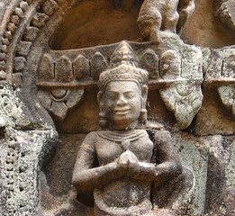 Some architectural details of the fabulous temple of Angkor Wat, the national symbol of Cambodia, a masterpiece of khmer civilization