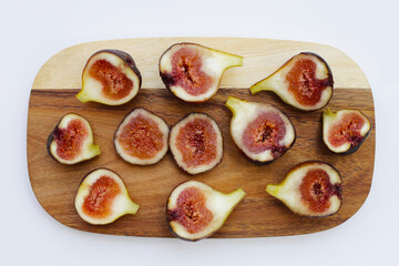 Fresh figs on white background.