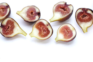Fresh figs on white background.