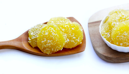 Steamed cassava cake. Thai dessert