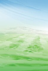 Fototapeta premium Israel land. Vector landscape. Watercolor textured banner. 