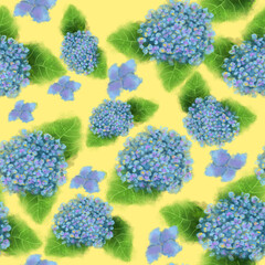 blue flowers pattern, flower pattern,beautiful pattern with hydrangea,pattern for fabric,pattern for textile, pattern for graphic design,beautiful flowers pattern