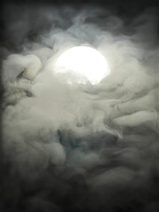 A crystal ball emerging through the fog