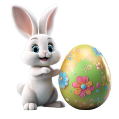 3D Printable Easter Rabbit PNG Clipart Sticker - Celebrate with Joyful Design