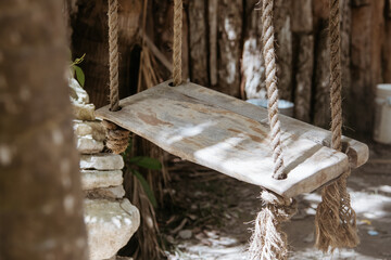 wooden swing on Tulum 