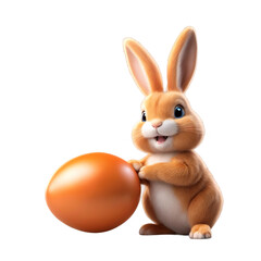 Fototapeta premium 3D Printable Easter Rabbit PNG Clipart Sticker - Celebrate with Joyful Design