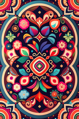 creative background with ornaments in mexican style, generated by Ai