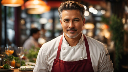 Fototapeta premium portrait of a chef in a restaurant