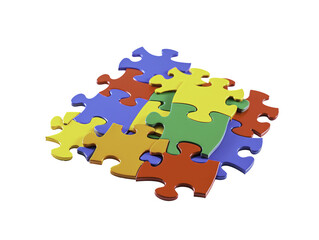 a group of puzzle pieces