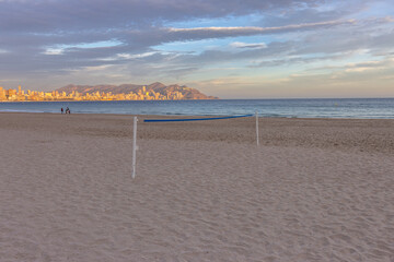 Benidorm, Spain - January 2 2024 "Warm winter on the beach in south Spain"