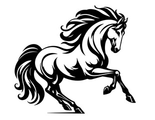 Vector Illustration of galloping Horse - obrazy, fototapety, plakaty