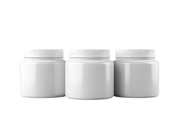 Mockup of cosmetic jar on white background, isolated on white background 