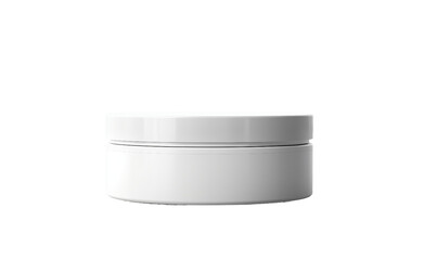 Mockup of a white cosmetic jar on a white background, isolated on a white background 