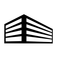 City building silhouette icon vector. Building silhouette can be used as icon, symbol or sign. Building icon vector for design of city, town or apartment