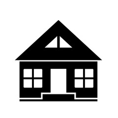 Farmhouse silhouette icon vector. Rural house silhouette can be used as icon, symbol or sign. House icon vector for design of farm, village or countryside