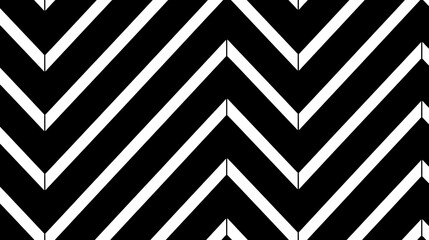 Black and white chevron pattern geometric seamless wallpaper. endless decorative linear round texture. black and white decorative element.