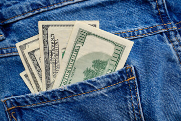 Cash in dollars for payment or exchange. Saving money, withdrawal banking deposit. Money close-up . Financial crisis
