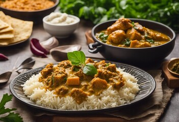 Indian food Curry butter chicken Palak Paneer Chiken Tikka Biryani Vegetable Curry Papad Dal Palak