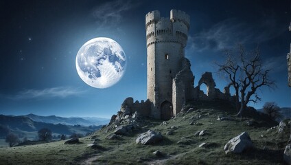 moon over the castle