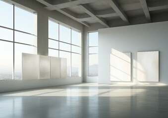 Fototapeta premium empty room with windows