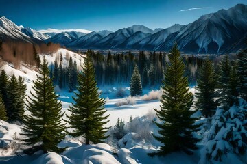snow covered mountains, desktop background