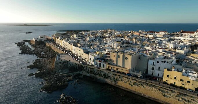 Gallipoli, city in Puglia, seen with the bird's eye