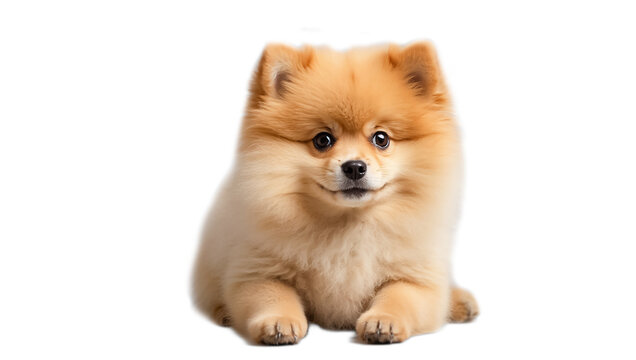 Pomeranian spitz  cute dog is isolated on a white background