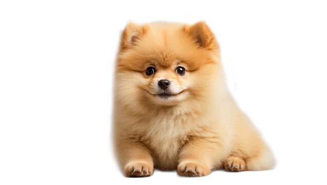 Pomeranian spitz dog is isolated on a white background small