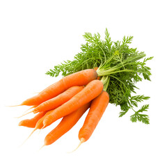 A bunch of carrots with leaves - isolated on transparent background