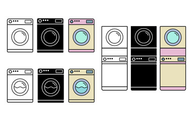Washer vector icon. Washer flat sign design. Wash machine symbol pictogram. minimalist concept
