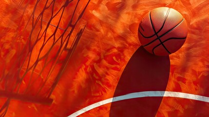background banner of Basketball ground top view, generated with AI