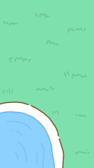 Wallpaper little pool in lawn 