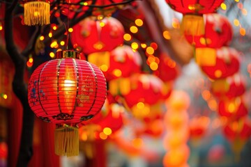 Fototapeta premium The Lunar New Year, chinese traditional festivity banner, generated with AI
