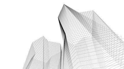 Abstract architectural design 3d rendering