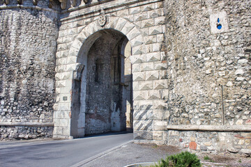 Fototapeta na wymiar The Porta Ternana, the gateway to the city of Narni, one of the most important symbols of the beautiful medieval city.